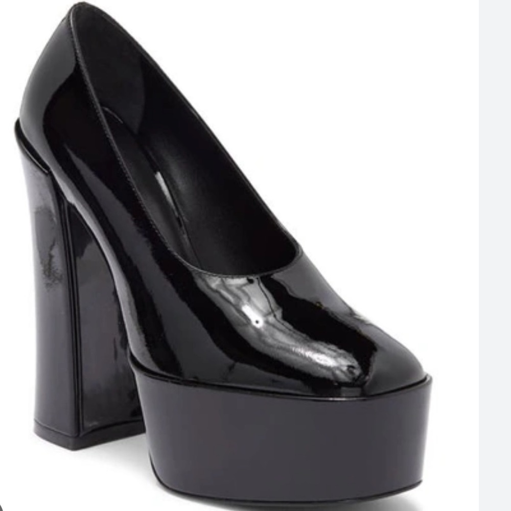 🌹STUART WEITZMAN 🌹 Skyhi 145 Platform Pump In Black Patent Size: 9.5